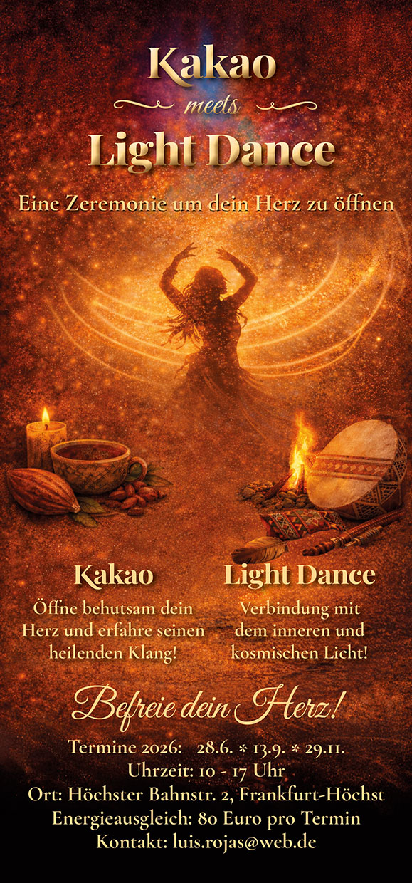 Flyer Kakaozeremonie und Lightdance